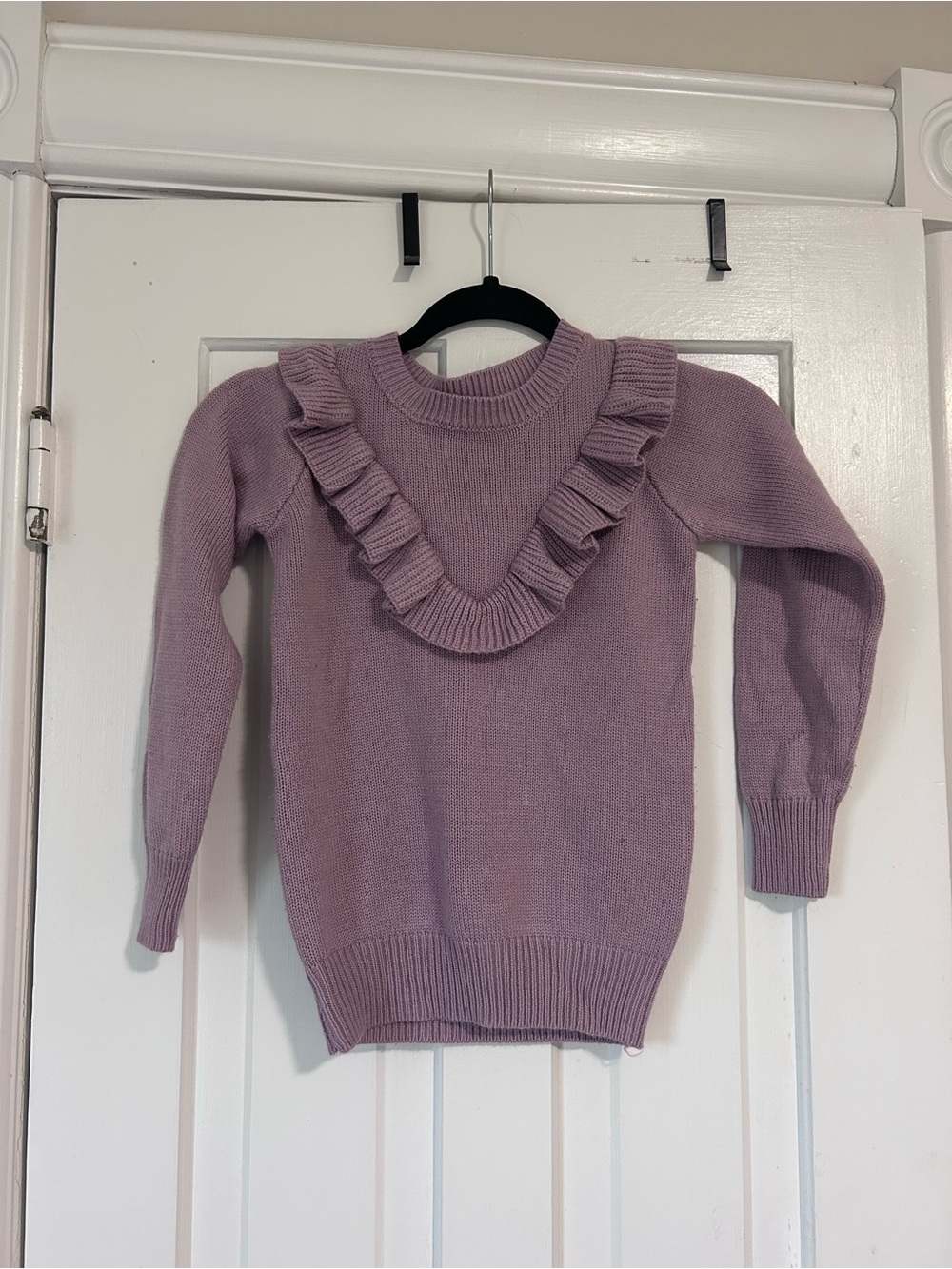 Ruffled Crewneck Sweater - Lavender